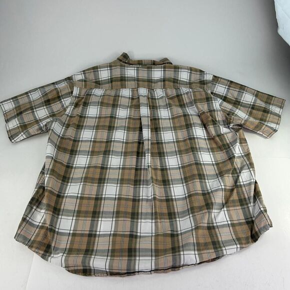 Carhartt Plaid Short Sleeve Button Down Shirts Size XL Mens Relaxed Beige Plaid - Picture 2 of 11